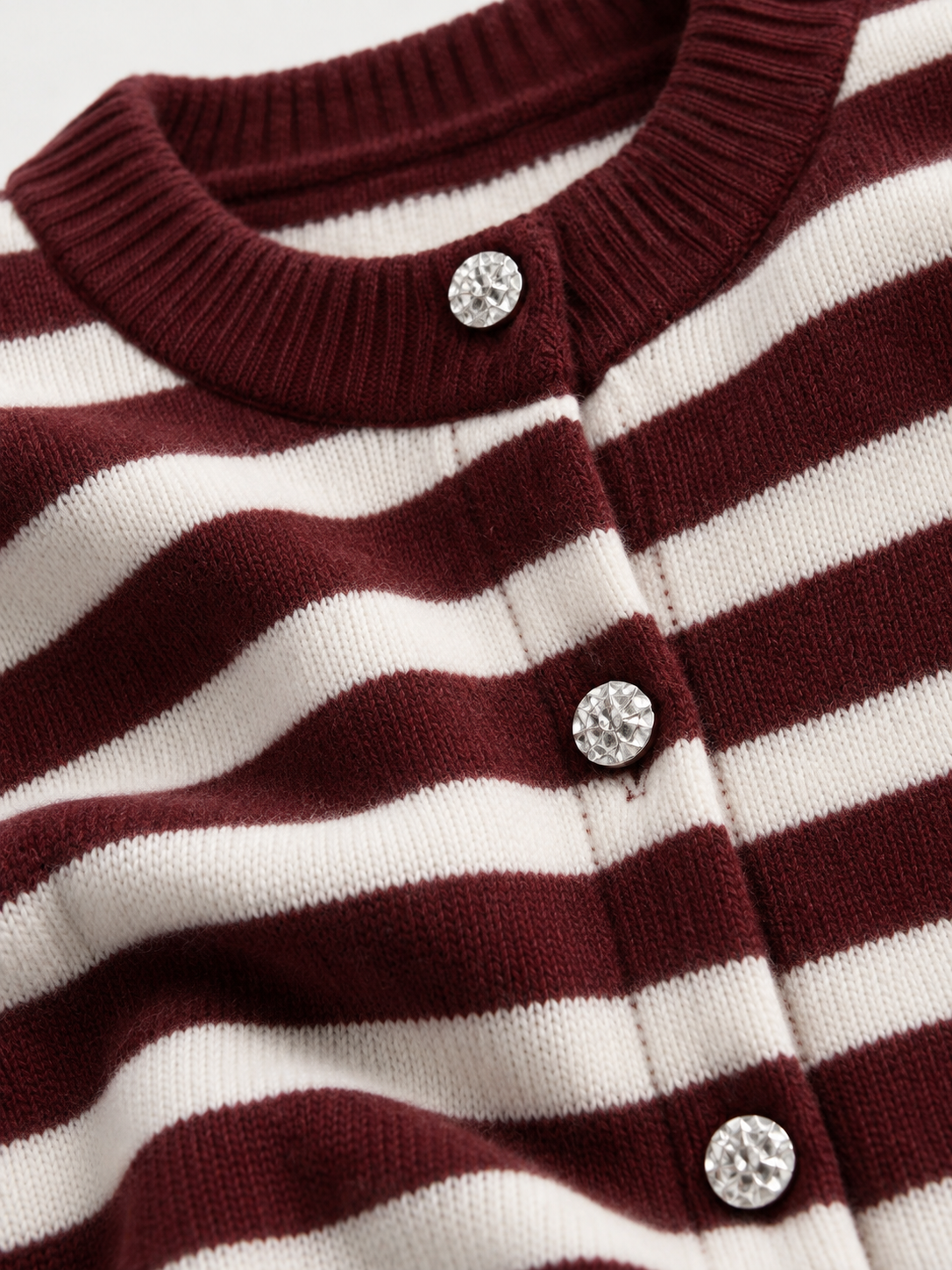 Cardigan a Maglia a Righe con Bottoni | Stile Casual