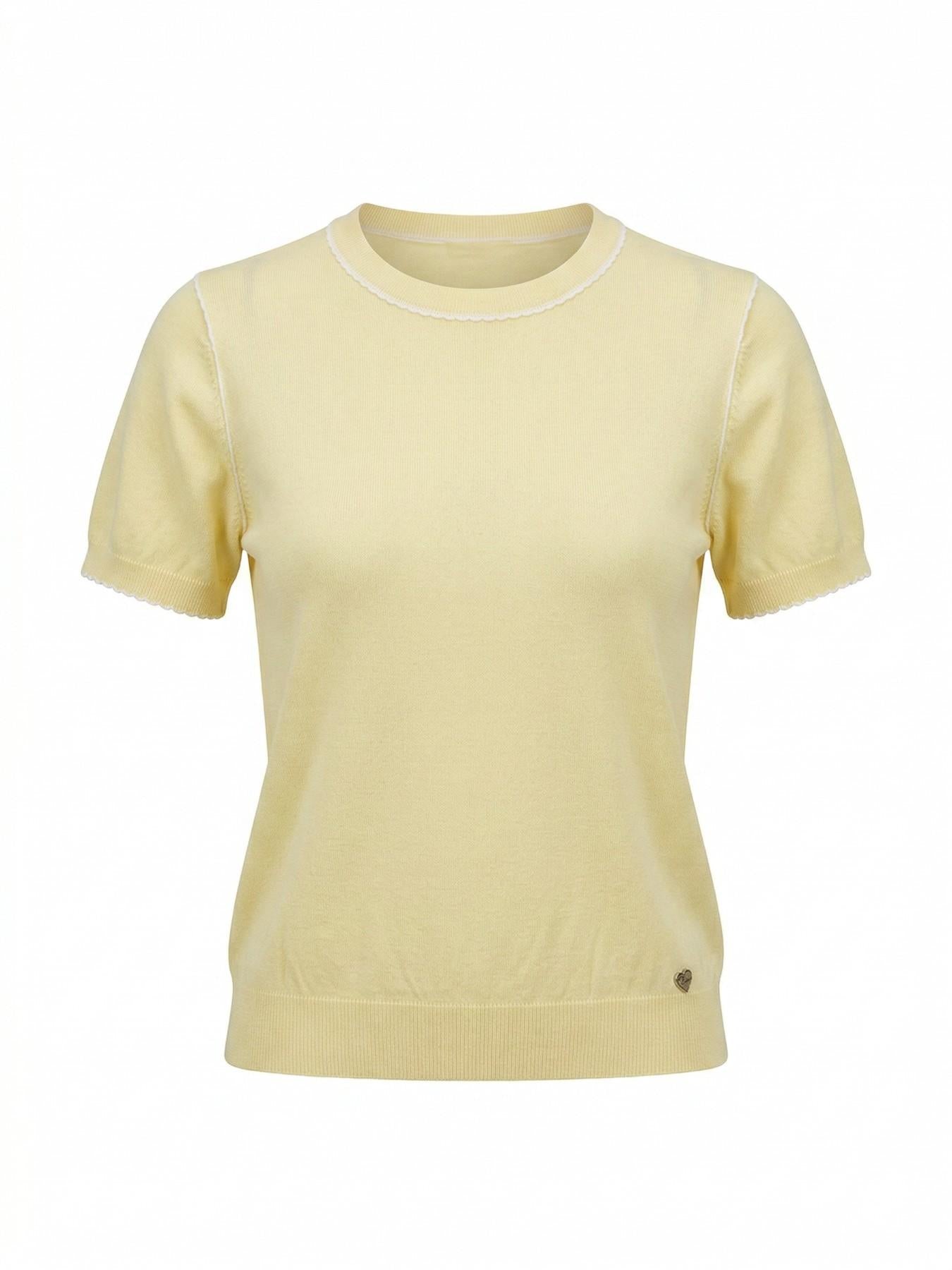URBANREVERSE Women Knit T Shirt Short Sleeve Soft Viscose Blend Lightweight Breathable Slim Fit Minimal Elegant Basic Top Everyday Wear Casual Chic Layering Essential Refined Style Made in Italy