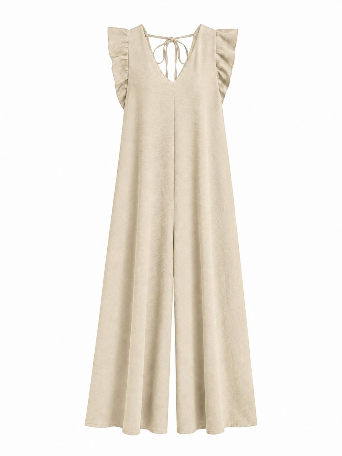 Tuta Militare a Gamba Larga con Spalline Arricciate | Casual Chic