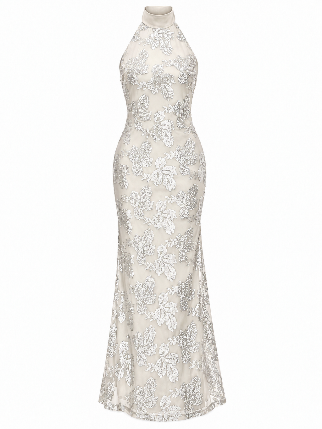 Abito Maxi con Scollo Halter e Paillettes | Stile Elegante