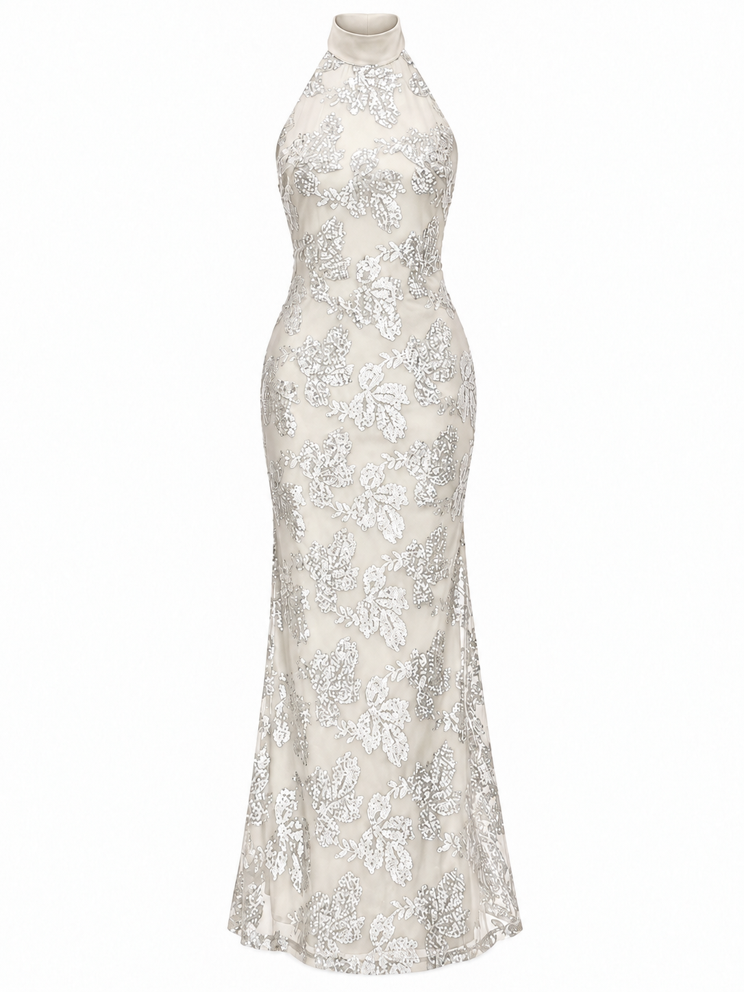 Abito Maxi con Scollo Halter e Paillettes | Stile Elegante