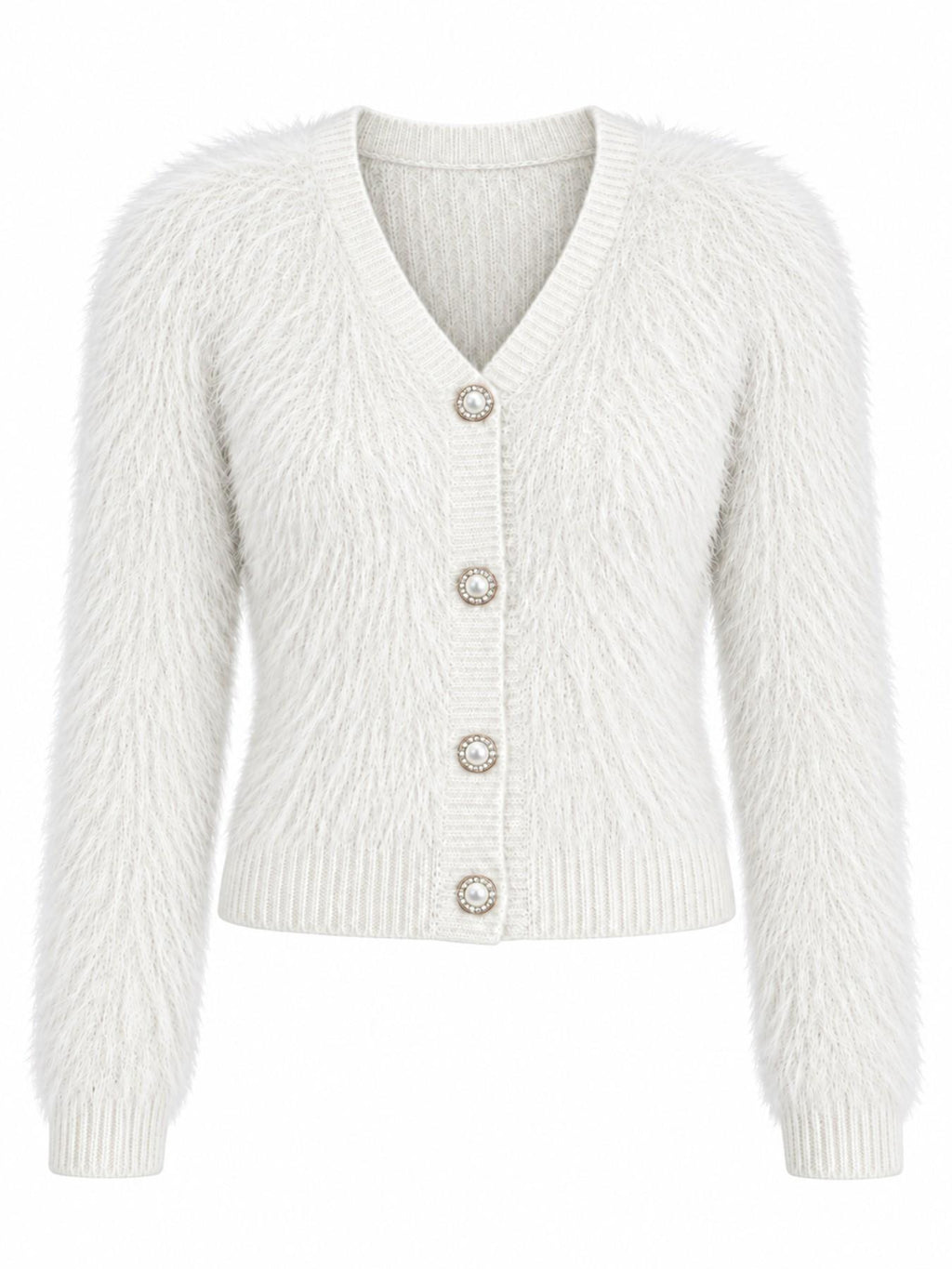 Cardigan a Maglia con Scollo a V e Bottoni | Stile Casual