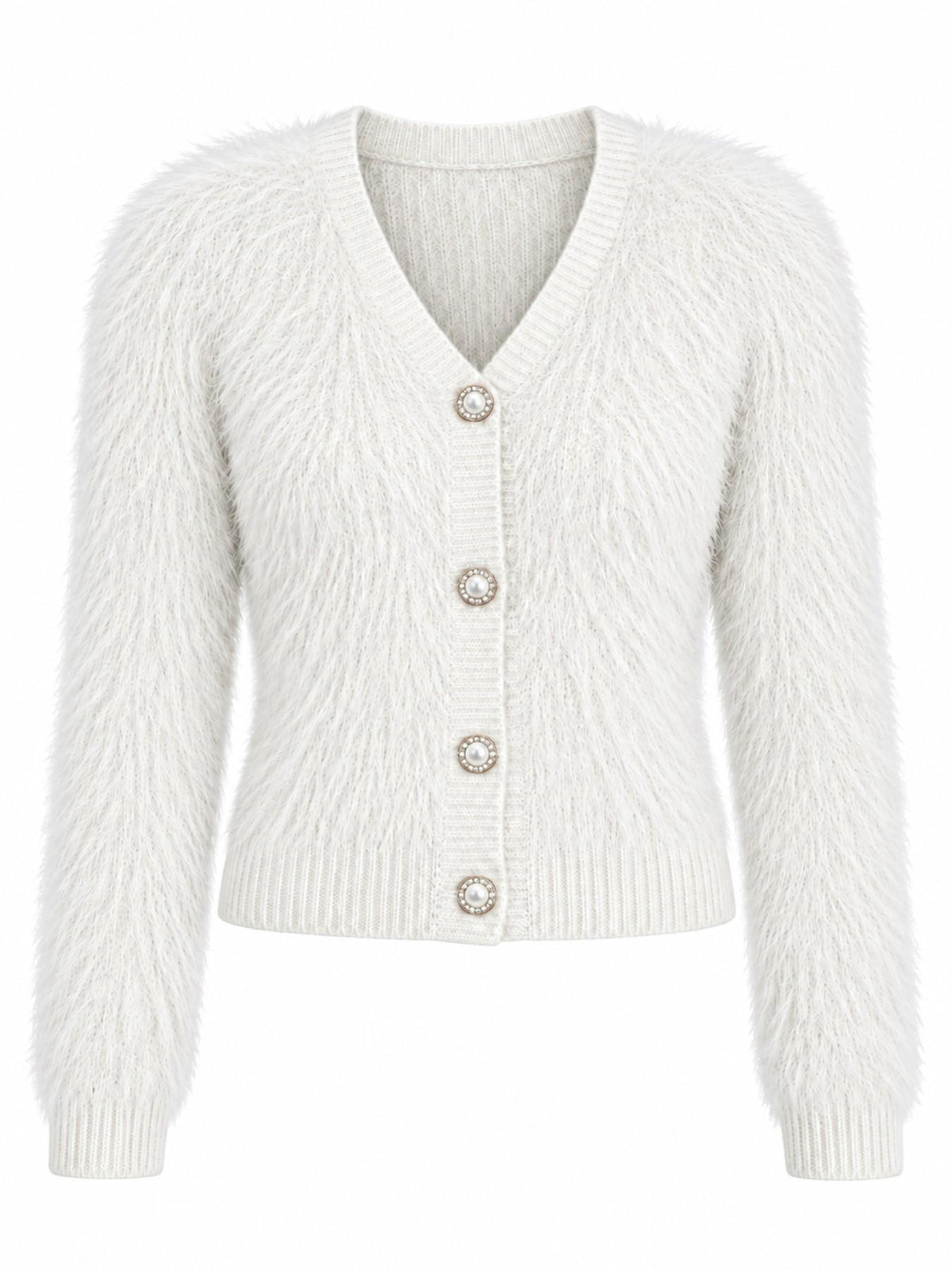 Cardigan a Maglia con Scollo a V e Bottoni | Stile Casual