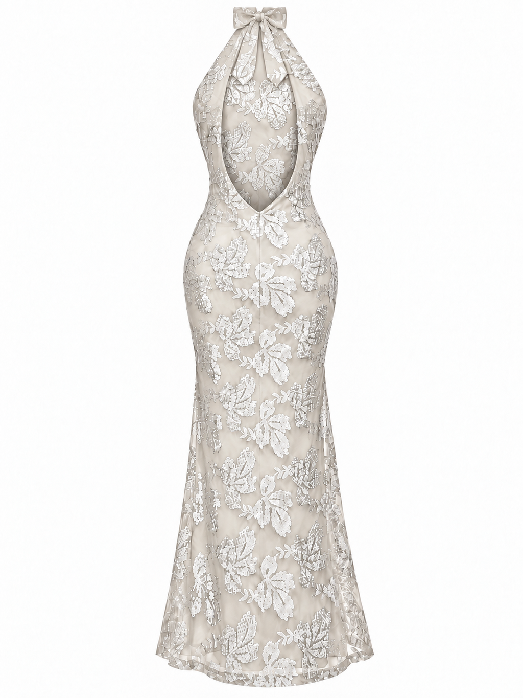 Abito Maxi con Scollo Halter e Paillettes | Stile Elegante