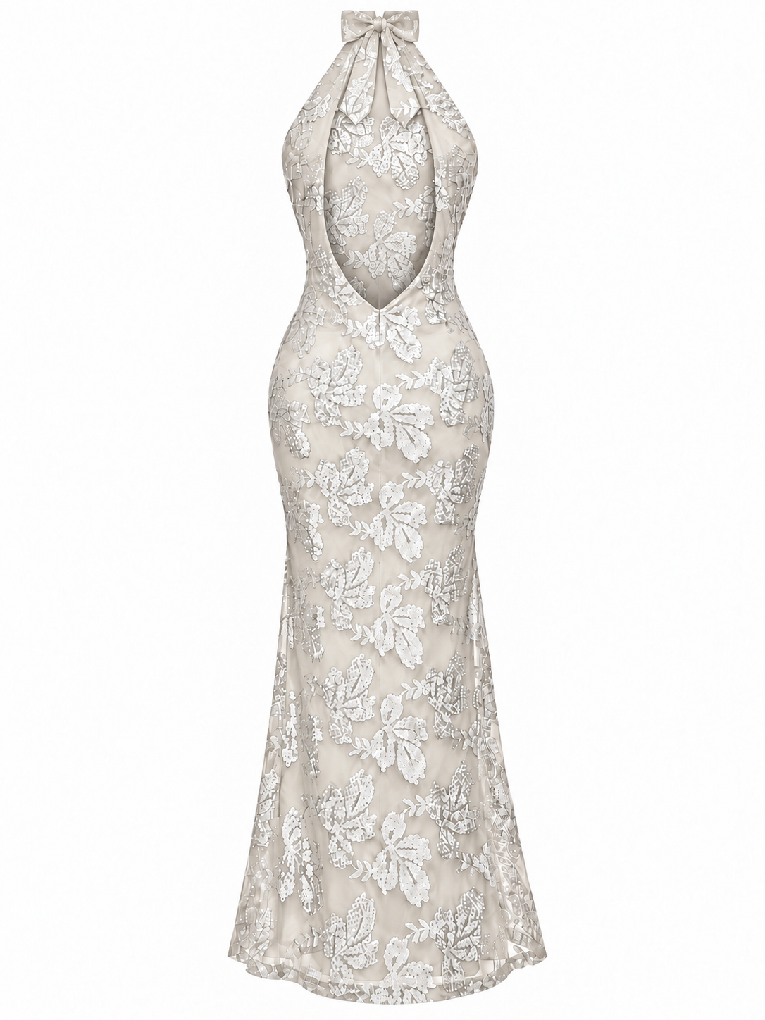Abito Maxi con Scollo Halter e Paillettes | Stile Elegante