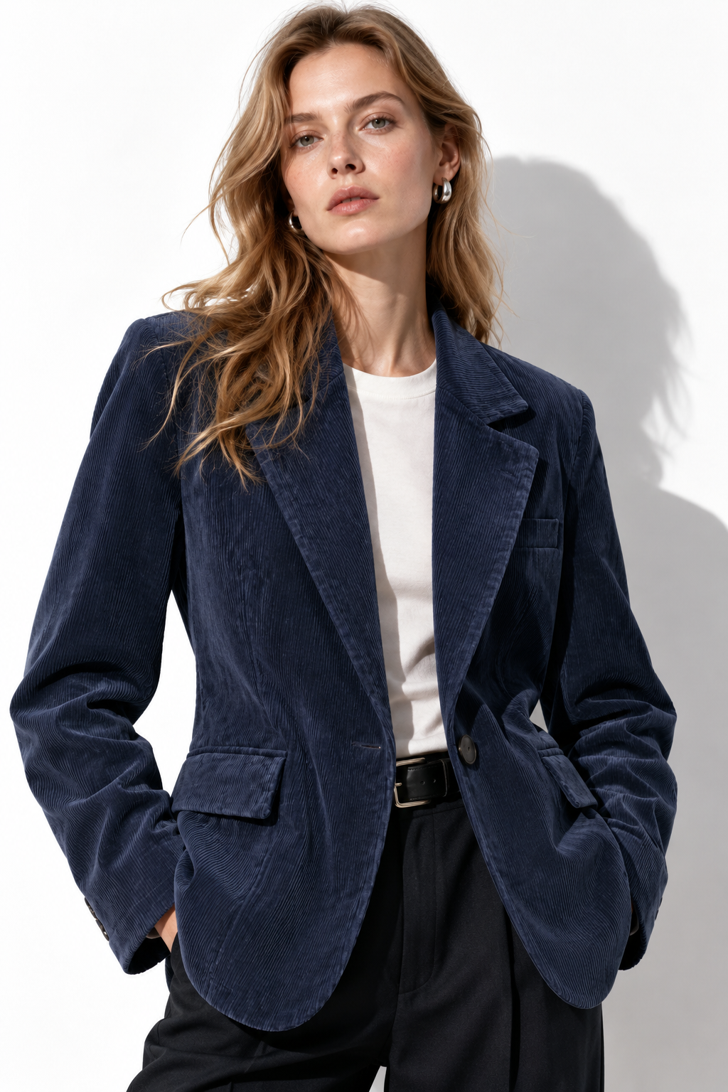 Blazer in Velluto con Collo a Risvolto | Stile Elegante
