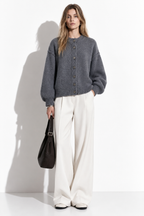 Cardigan a Maglia con Girocollo e Bottoni | Stile Casual