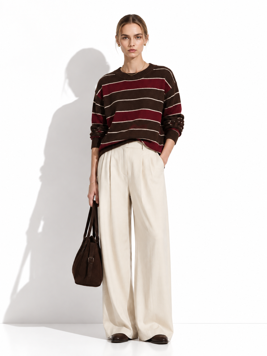 Maglia a Righe con Scollo Rotondo e Maniche Lunghe | Stile Casual