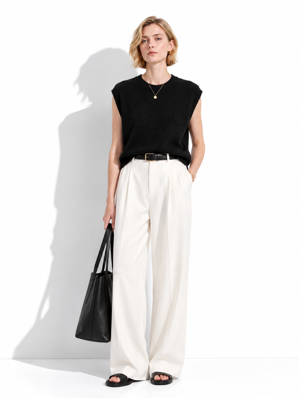 Maglia Loose Senza Maniche con Girocollo | Stile Casual