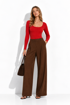 Tuta a Costine Maniche Lunghe con Scollo Quadrato | Basic Slim