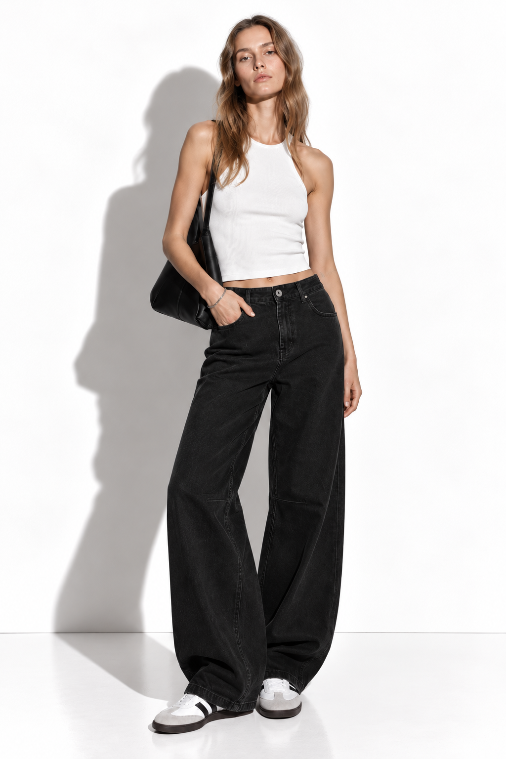 Jeans a Vita Alta con Gamba Larga | Stile Casual