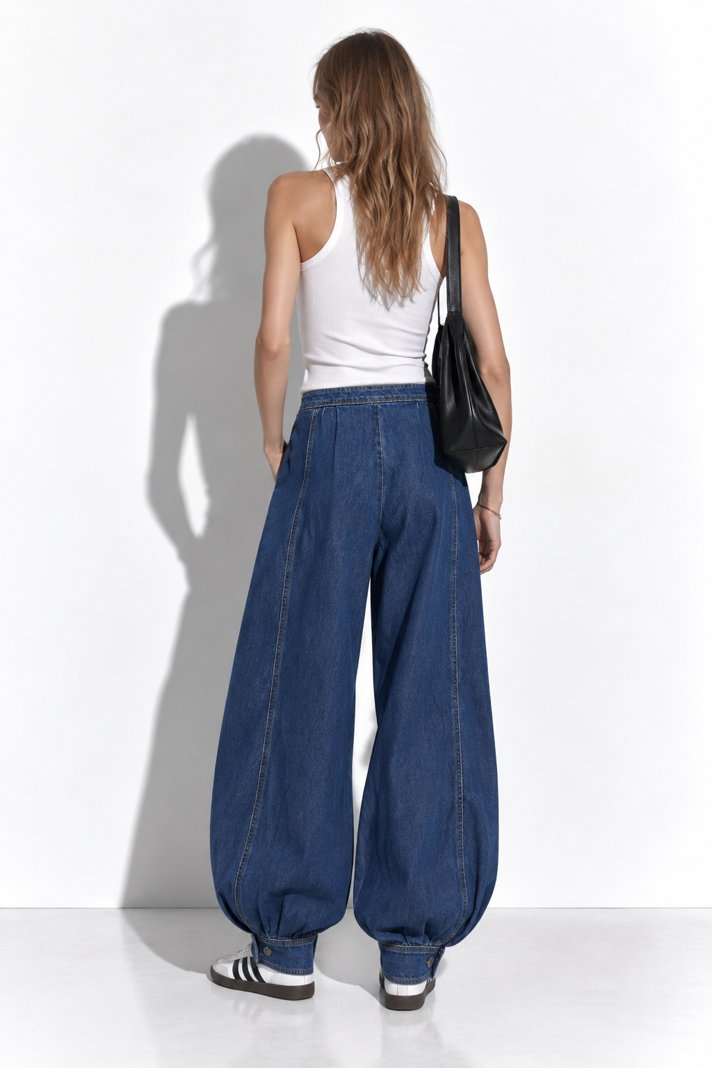 Jeans a Vita Alta con Gamba a Palloncino | Stile Casual