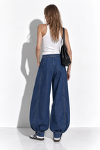Jeans a Vita Alta con Gamba a Palloncino | Stile Casual