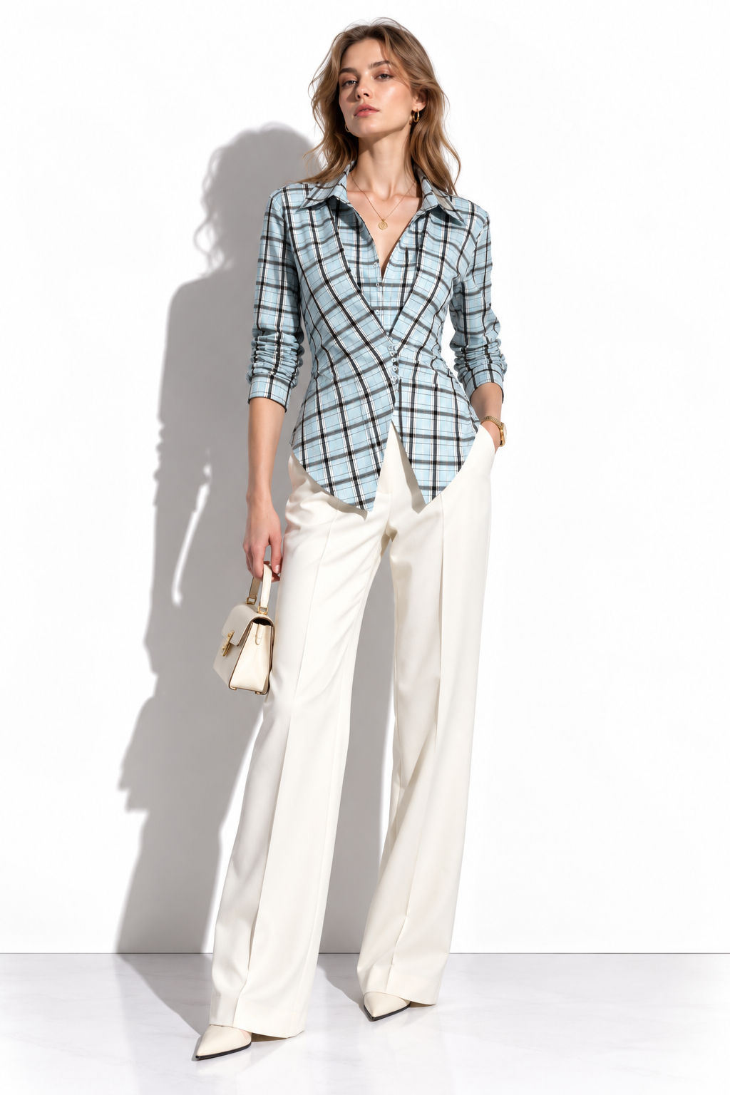 Camicia a Quadri con Arricciatura in Vita | Stile Casual