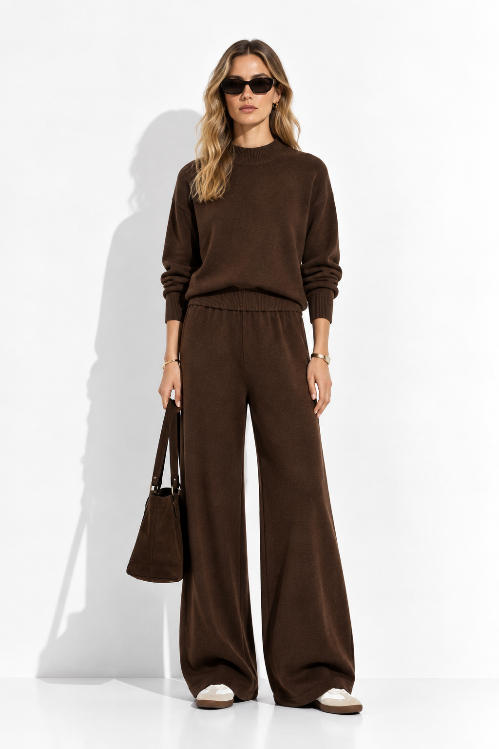 Completo a Maglia con Top e Pantaloni Largo | Stile Invernale