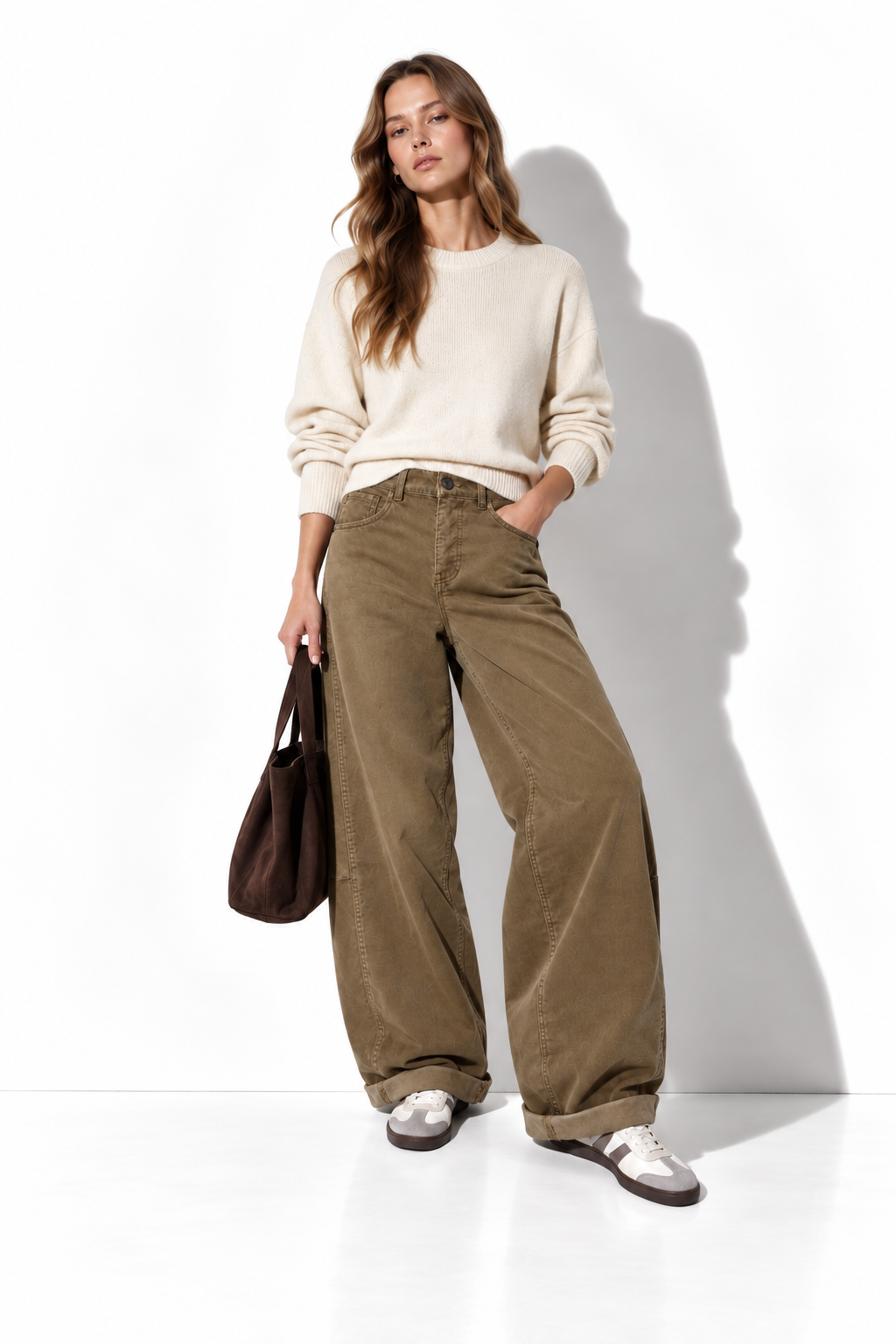 Jeans a Vita Alta con Gamba Larga | Stile Casual