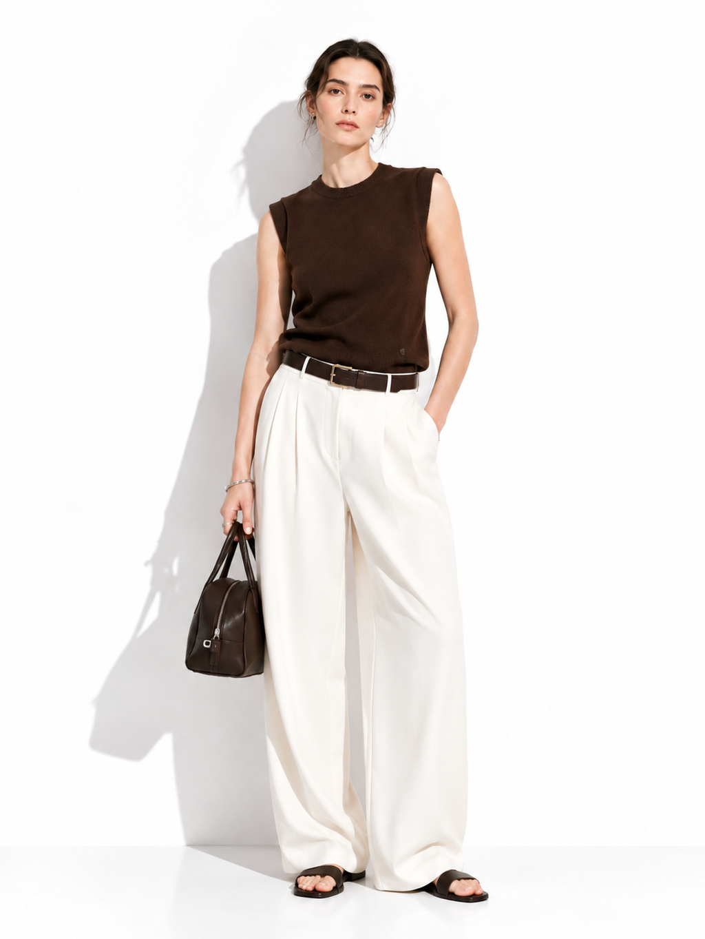 Top a Maglia Senza Maniche con Girocollo | Stile Casual