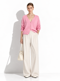 Cardigan a Maglia con Scollo a V e Bottoni | Stile Casual