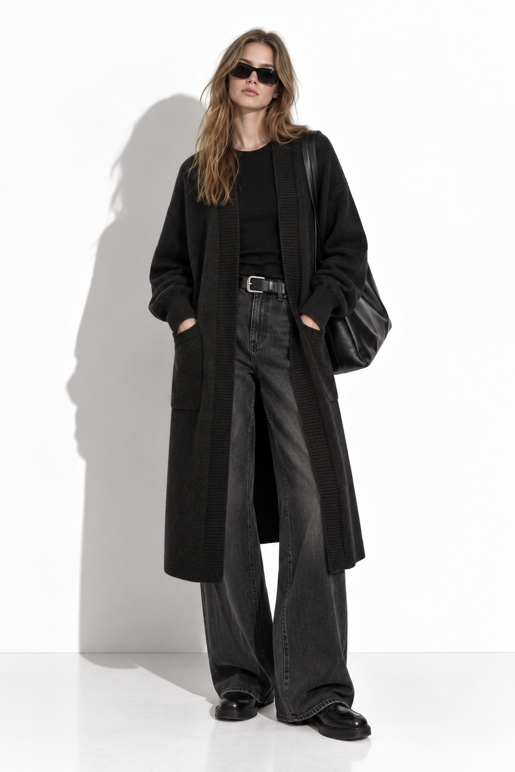Cardigan Lungo a Maglia con Tasche | Stile Casual