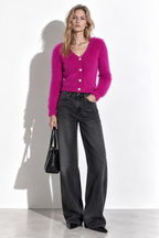 Cardigan a Maglia con Scollo a V e Bottoni | Stile Casual