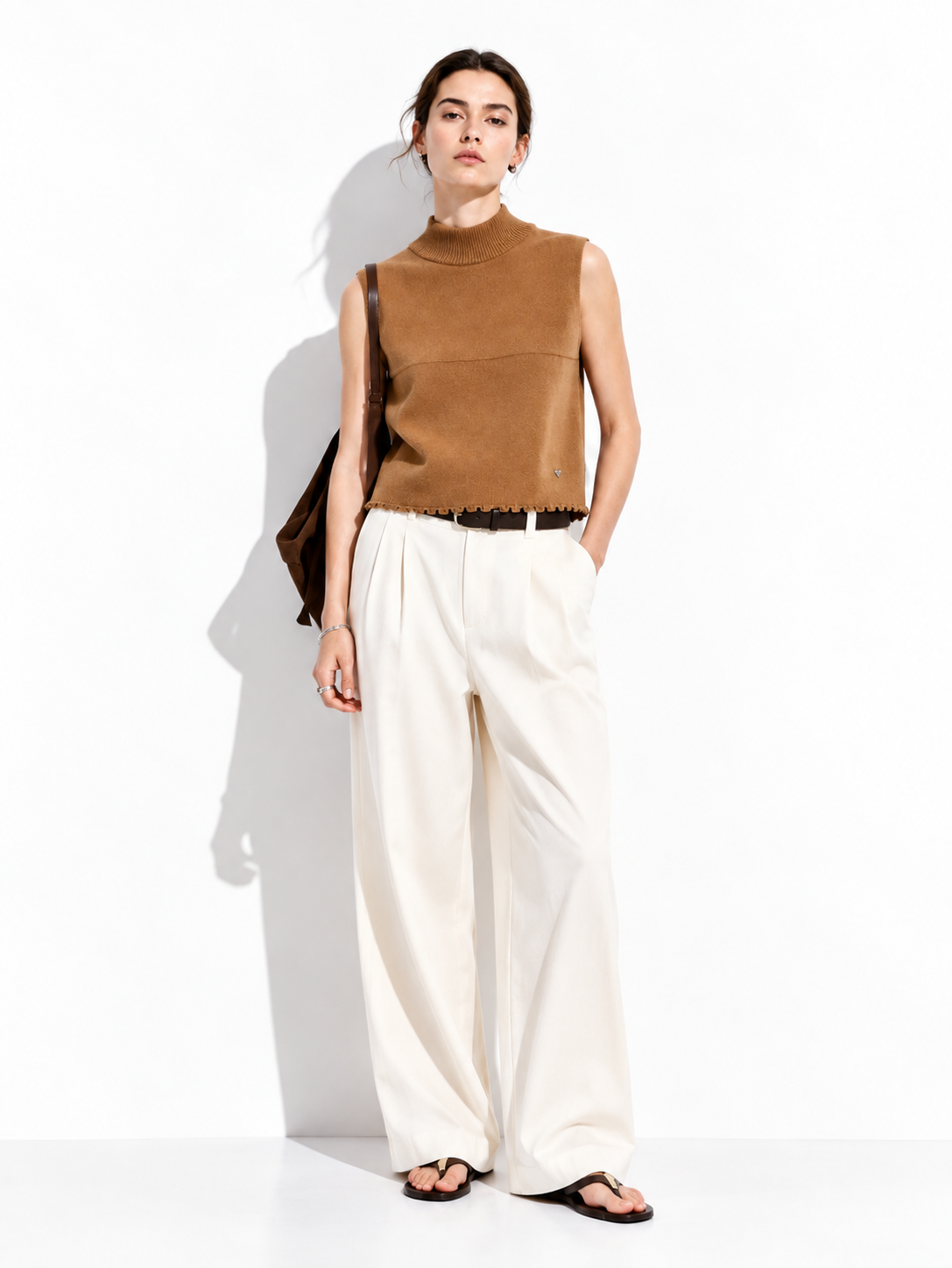 Top a Maglia Senza Maniche con Collo Alto | Stile Casual