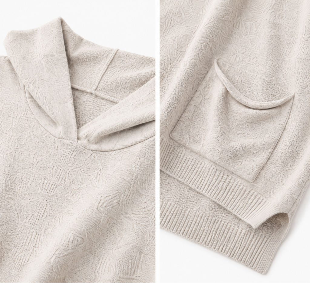 Knitted Set with Hood and Wide-Leg Pants | Casual Style