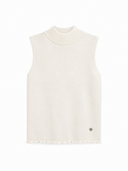Sleeveless Knit Top with High Neck | Casual Style