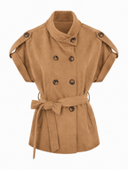 Sleeveless Windbreaker Vest with Belt | Elegant Style