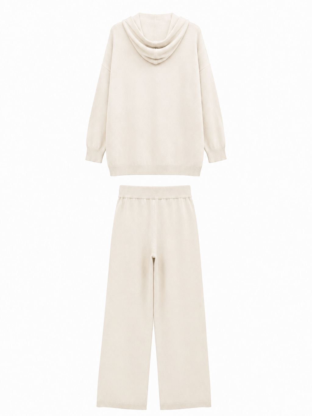 Knitted Set with Hood and Wide-Leg Pants | Casual Style