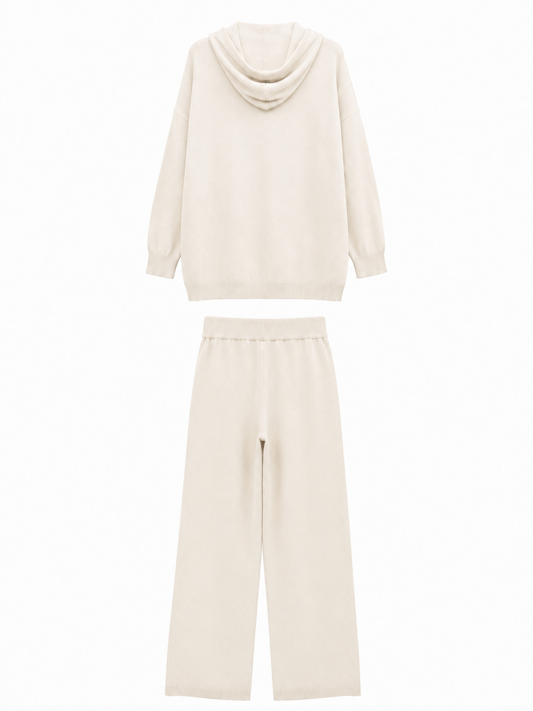 Knitted Set with Hood and Wide-Leg Pants | Casual Style