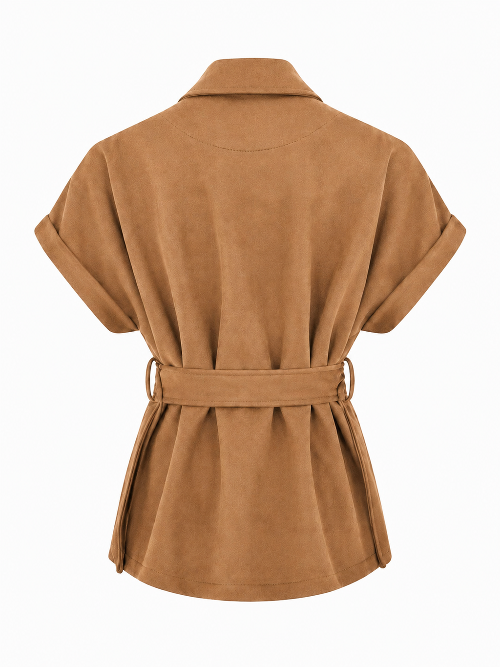 Sleeveless Windbreaker Vest with Belt | Elegant Style