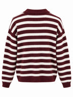 Cardigan a Maglia a Righe con Bottoni | Stile Casual