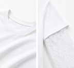 Maglia con Maniche in Pizzo e Girocollo