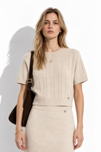 Knitted Set with Top and High-Waist Skirt | Casual Style