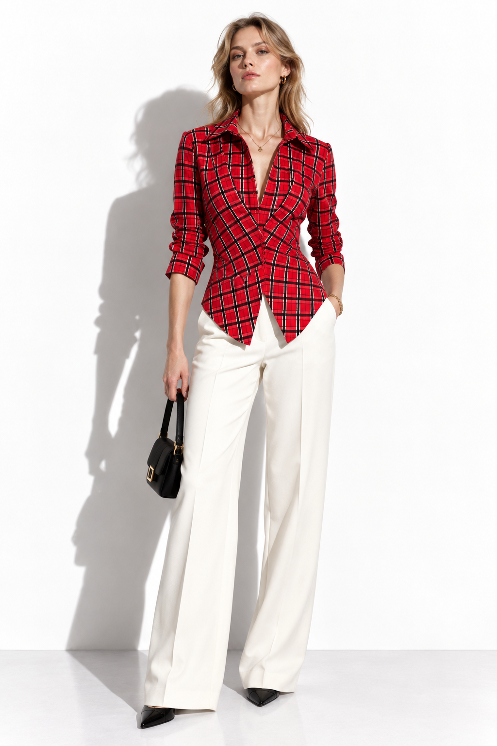 Camicia a Quadri con Arricciatura in Vita | Stile Casual