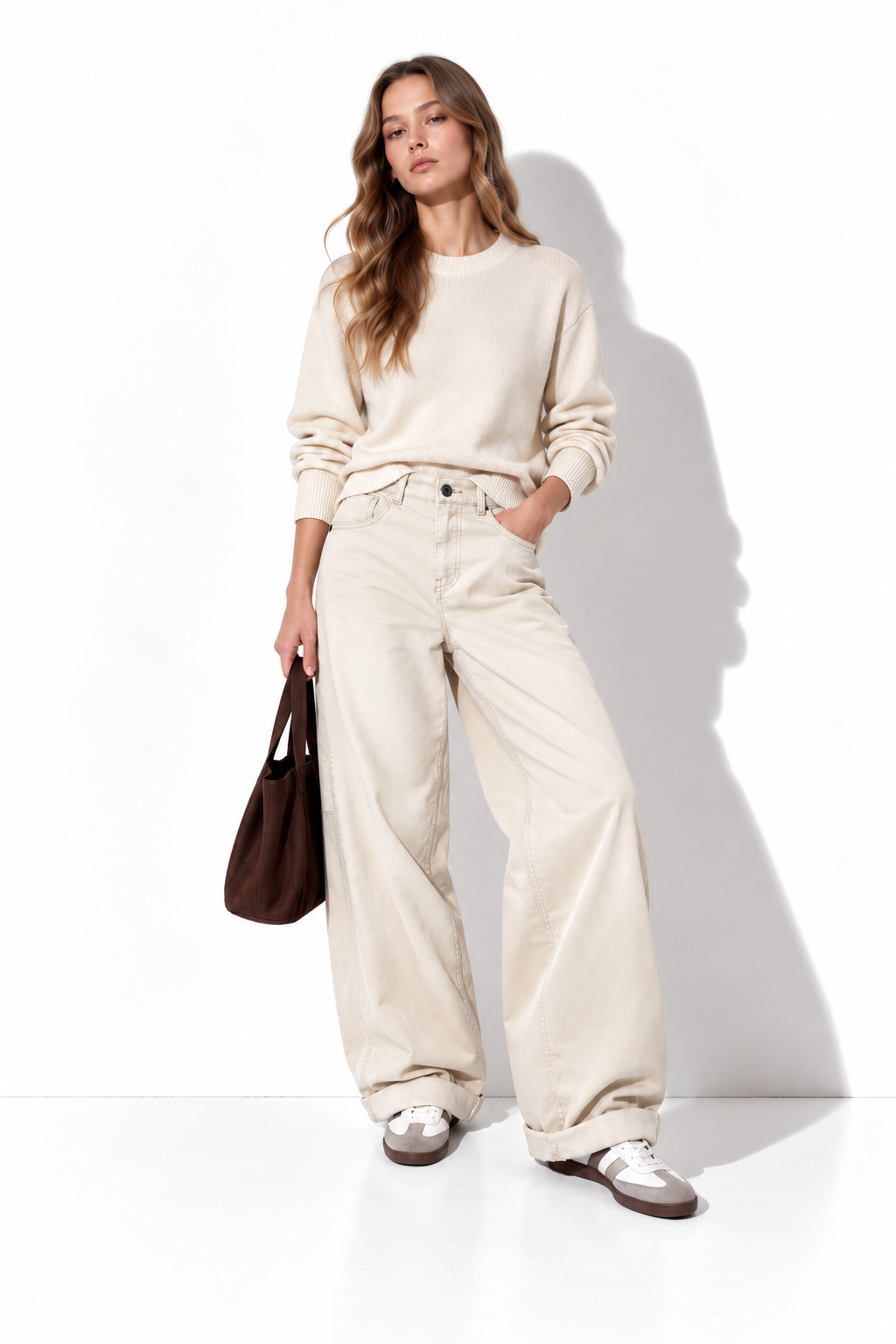 Jeans a Vita Alta con Gamba Larga | Stile Casual
