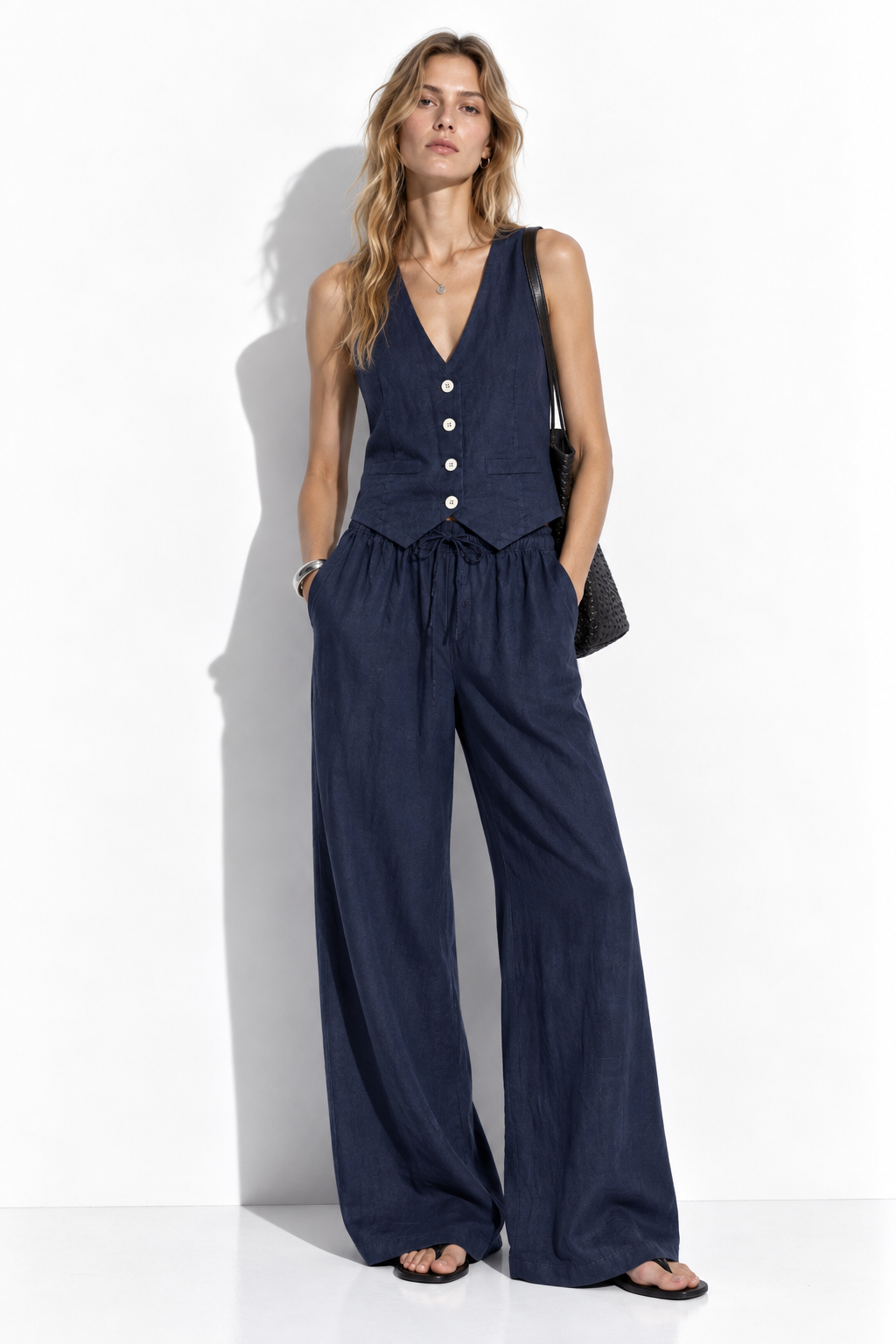 Completo Gilet e Pantaloni in Ramie | Look Estivo Casual Chic