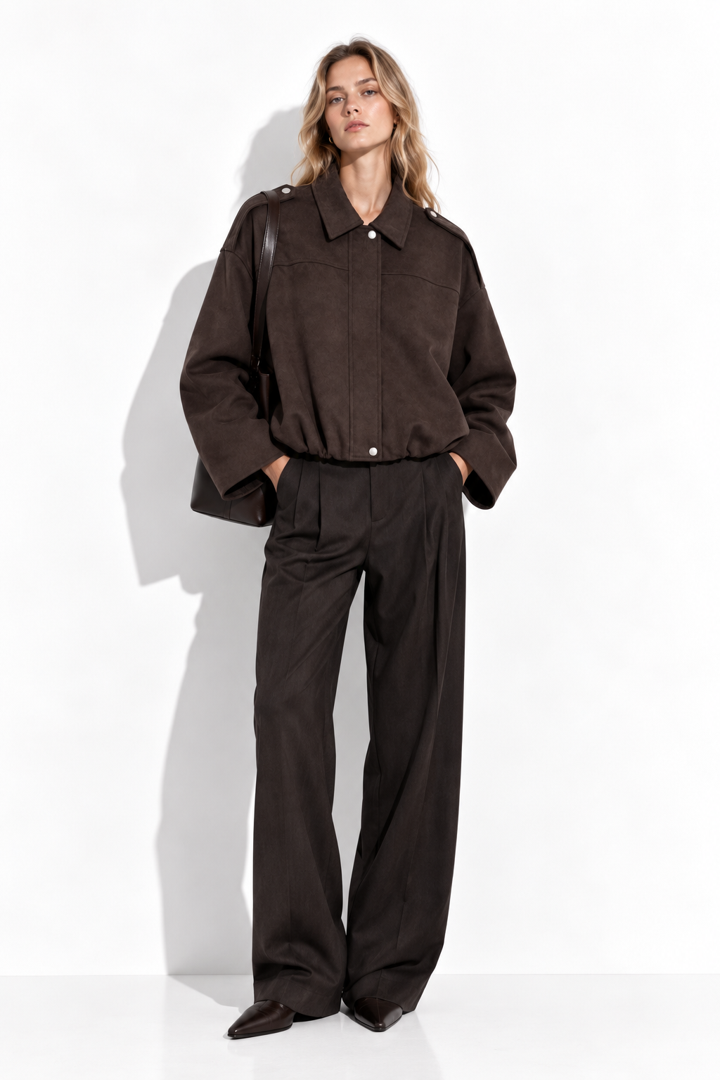 Giacca Pilota in Finta Pelle Scamosciata | Stile Casual