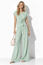 Completo Tessuto con Top e Pantaloni Largo | Look Casual Chic
