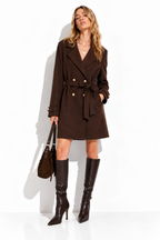 Trench in Finta Pelle Scamosciata con Cintura | Eleganza Moderna
