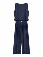 Linen Suit with Vest and Pants | Resort Chic