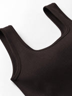 Canotta a Costine Senza Cuciture con Scollo Quadrato | Basic & Versatile