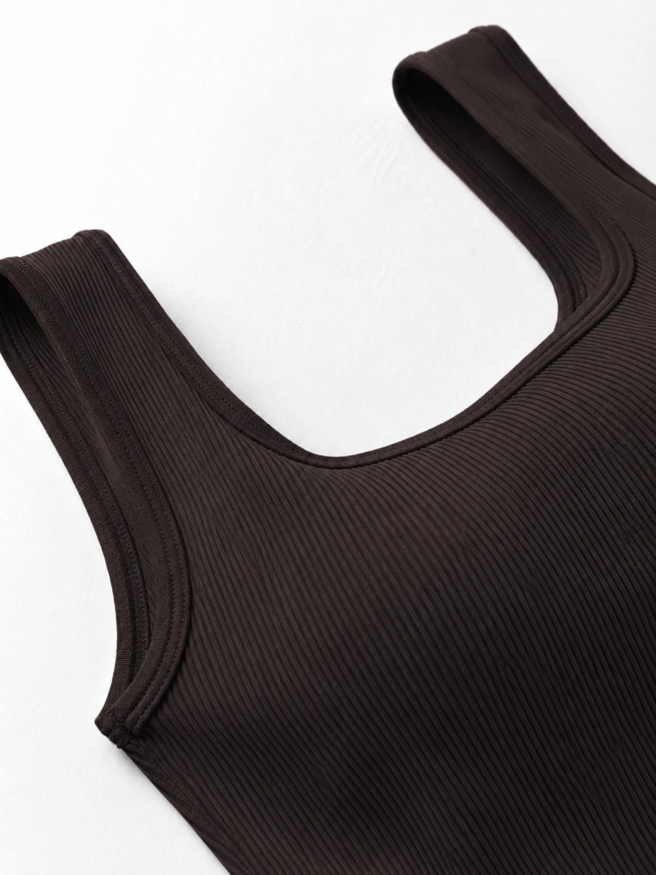 UC Women's Ribbed Seamless Tank Top, Square Neck Stretch Fitted Underwear, Versatile Basic Style, Comfortable and Stylish