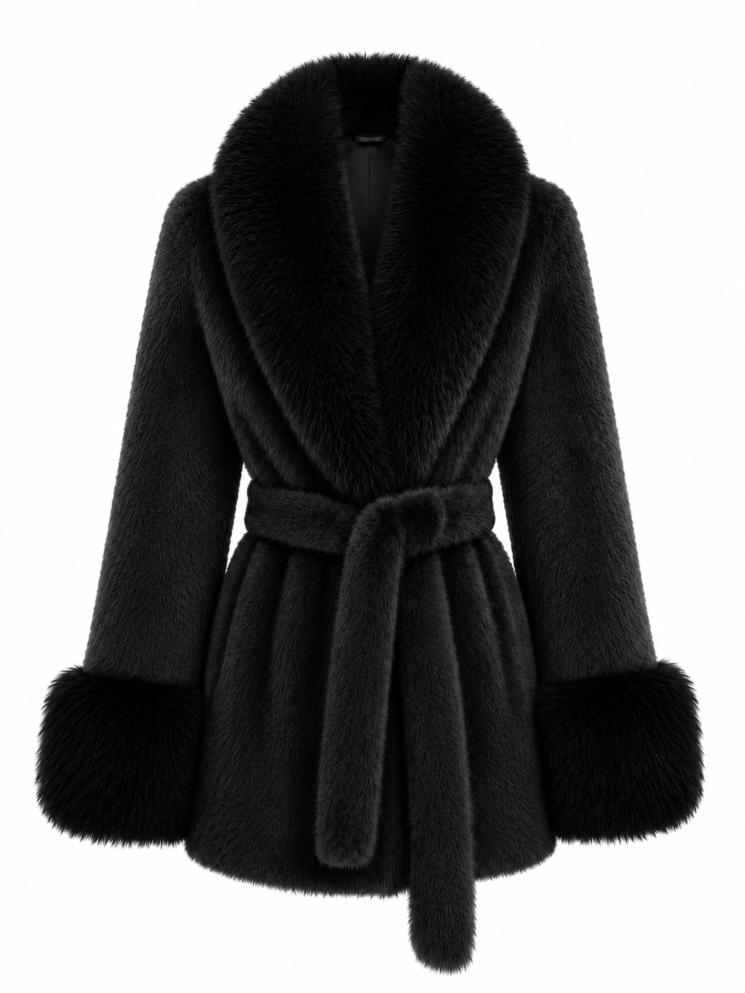 Cappotto Teddy in Pelliccia Sintetica con Cintura | Eleganza Invernale