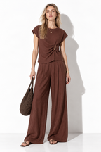 Completo Tessuto con Top e Pantaloni Largo | Look Casual Chic