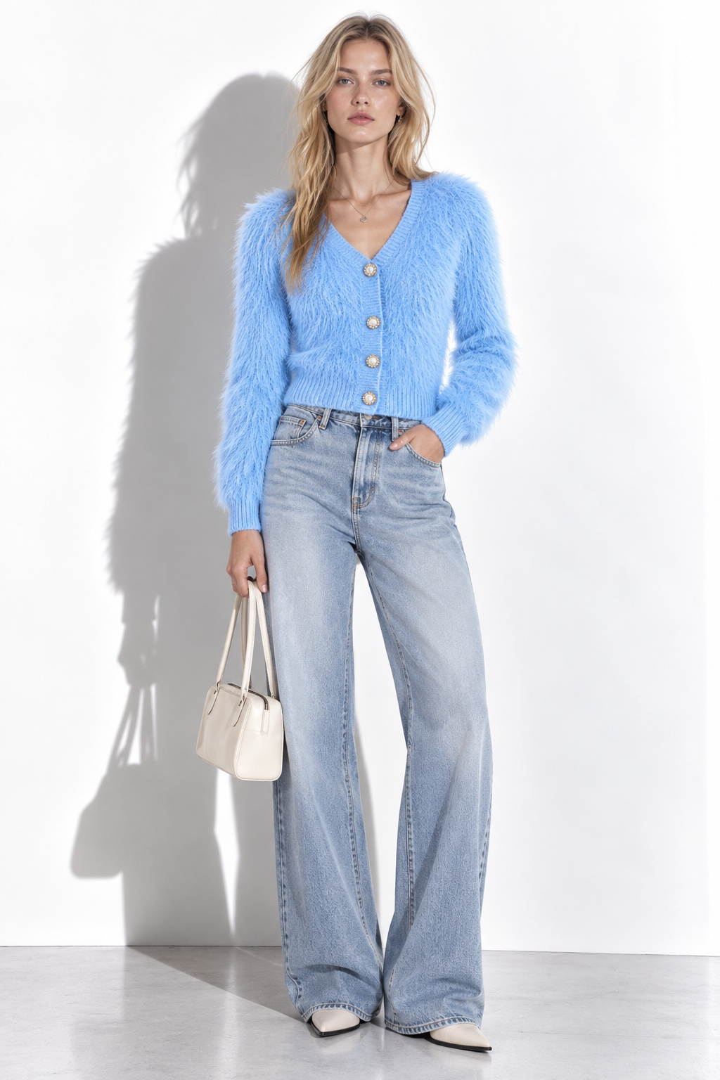Cardigan a Maglia con Scollo a V e Bottoni | Stile Casual