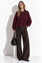 Cardigan a Maglia con Girocollo e Bottoni | Stile Casual