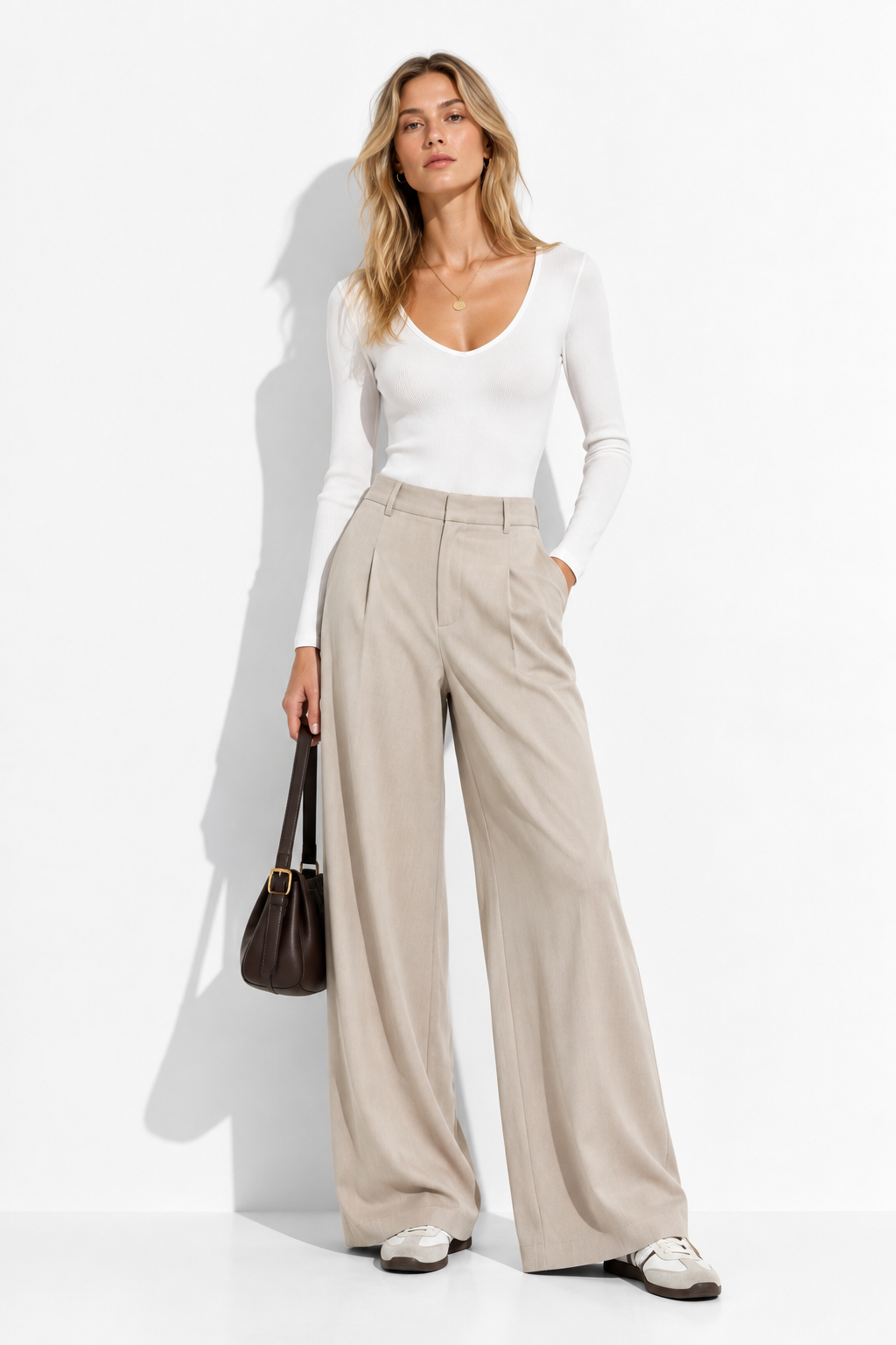 Tuta a Costine Maniche Lunghe con Girocollo | Basic Slim