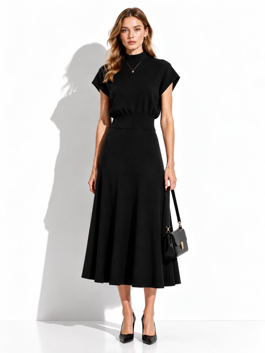 Completo a Maglia con Gonna a Portafoglio | Stile Elegante