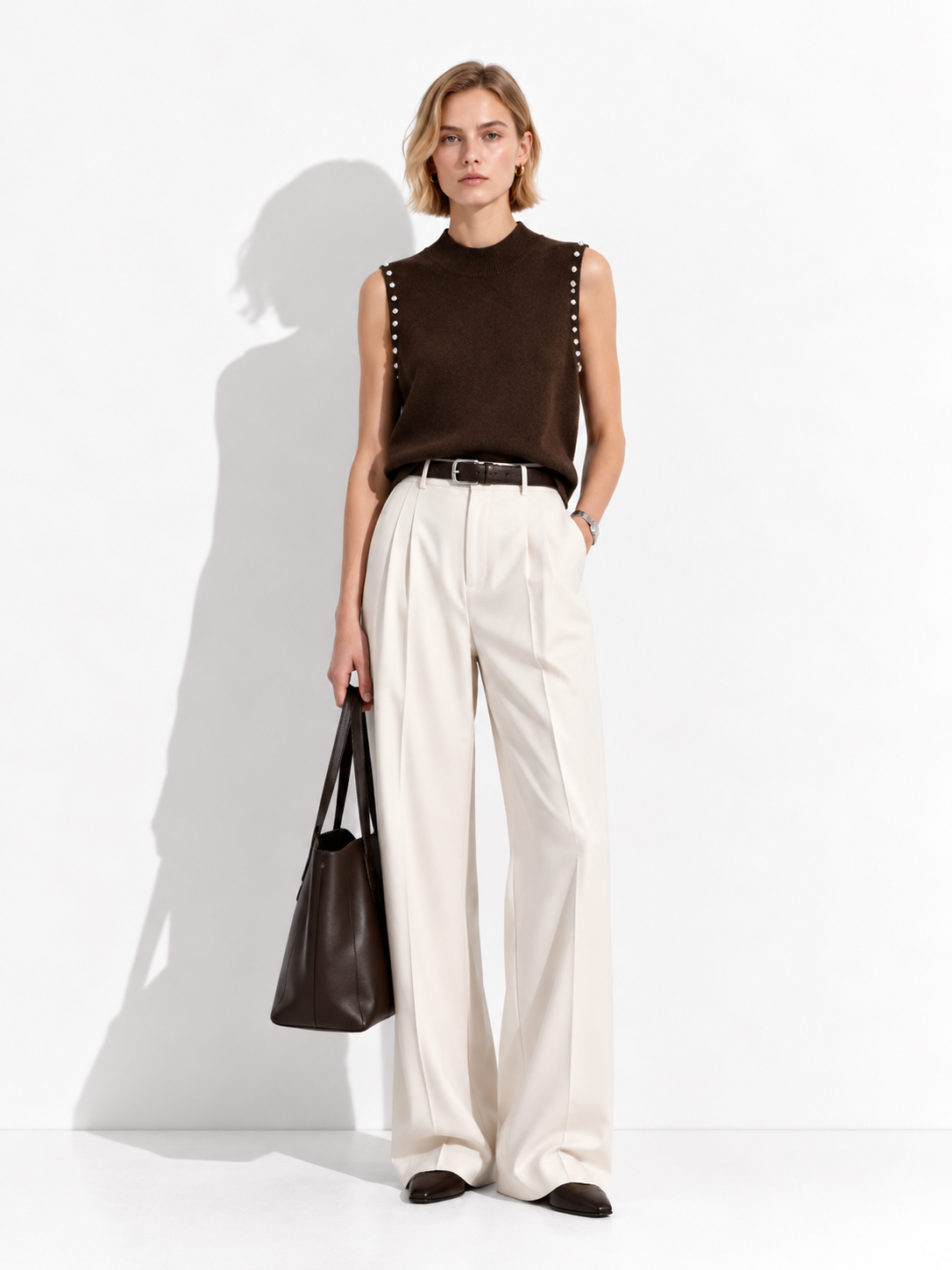 Top a Maglia Senza Maniche con Strass | Stile Elegante